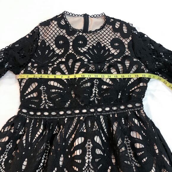 SHEIN Black Crochet Lace Maxi Dress - Picture 5 of 11